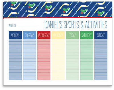 Hockey Weekly Schedule Pad